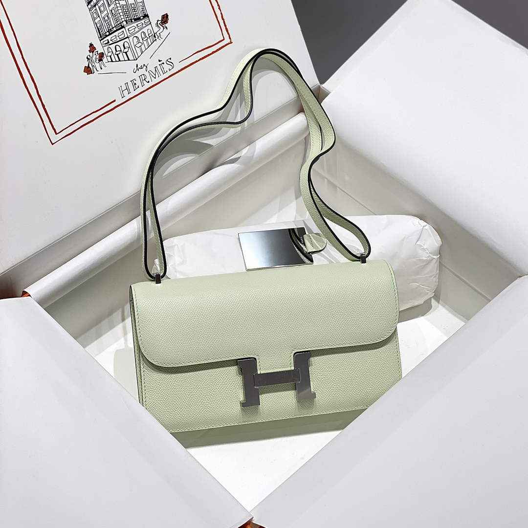 Hermes Constance Box Epsom Leather Light Green Silver H082704