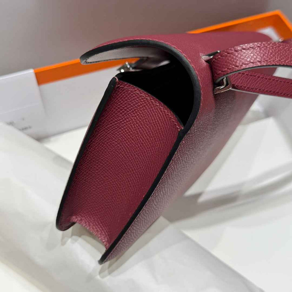 Hermes Constance Box Epsom Leather Wine Red Silver H082711