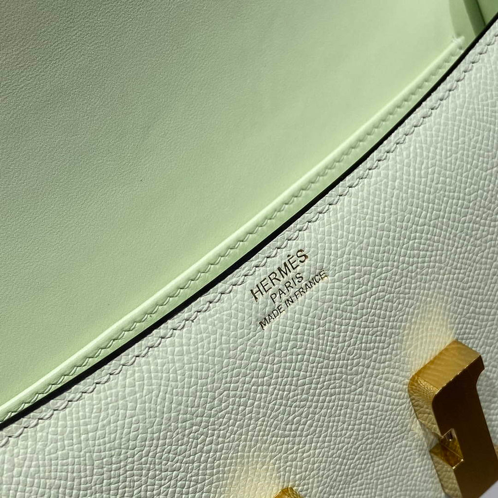 Hermes Constance Box Epsom Leather Light Green Gold H082705