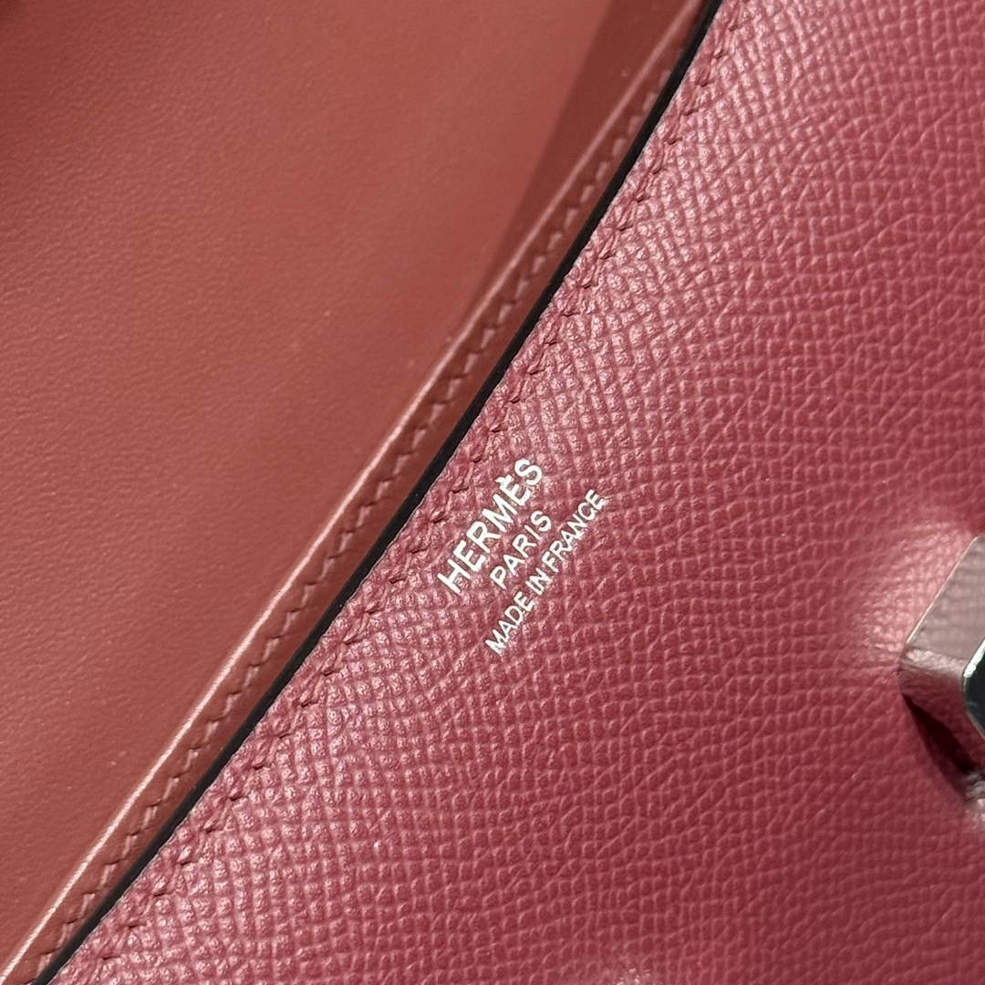 Hermes Constance Box Epsom Leather Wine Red Silver H082711
