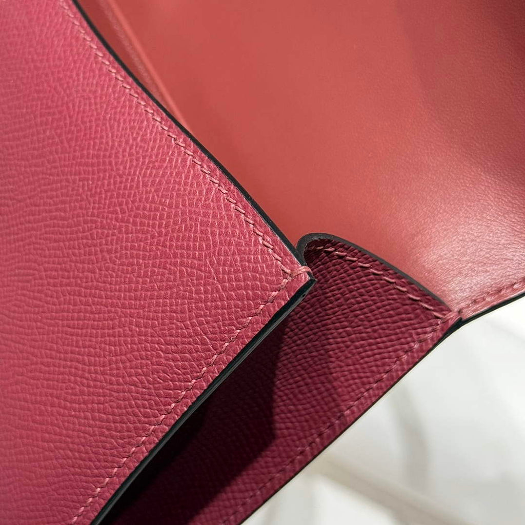 Hermes Constance Box Epsom Leather Wine Red Silver H082711