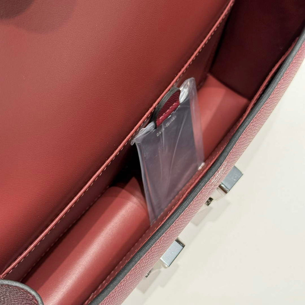 Hermes Constance Box Epsom Leather Wine Red Silver H082711