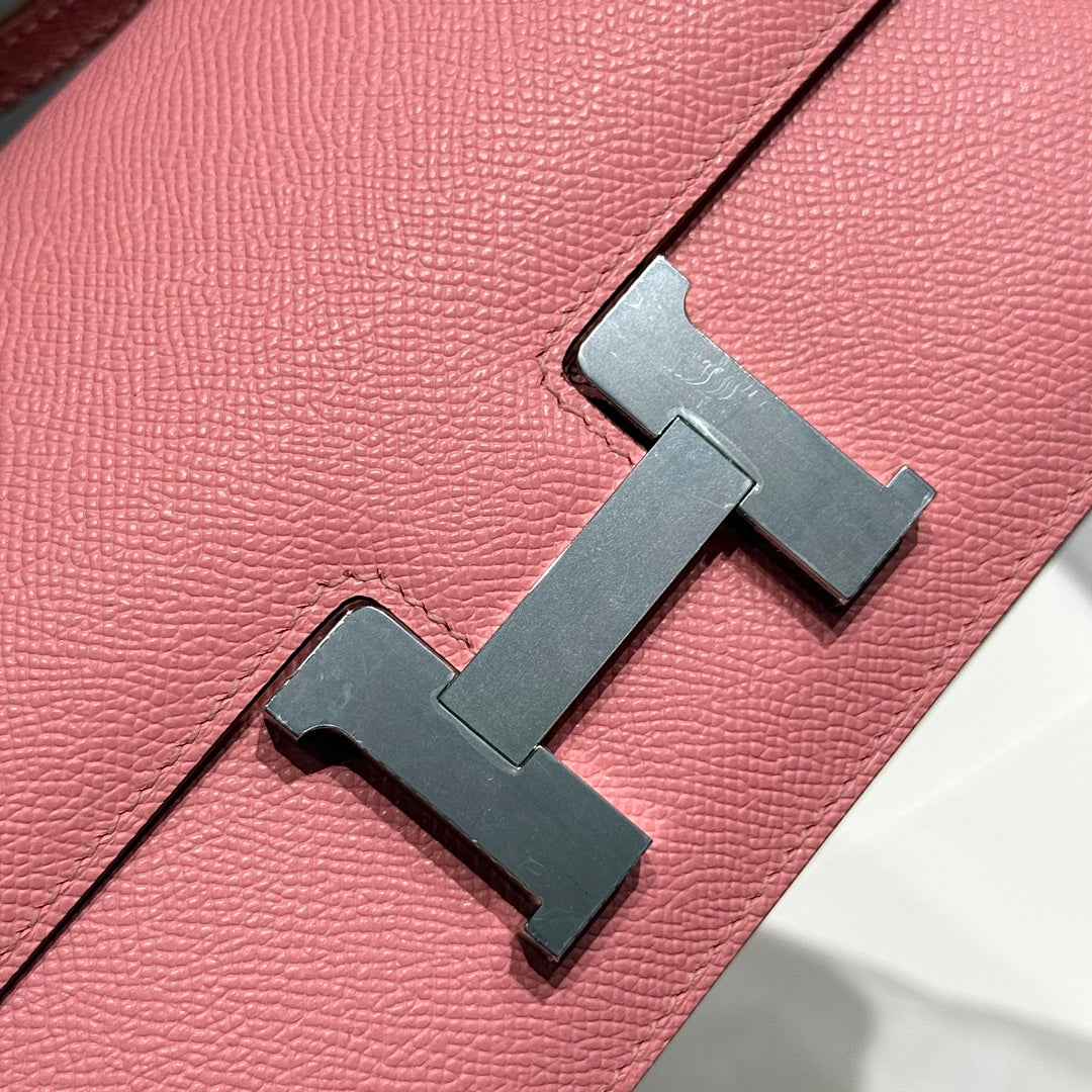 Hermes Constance Box Epsom Leather Pink Silver H082683