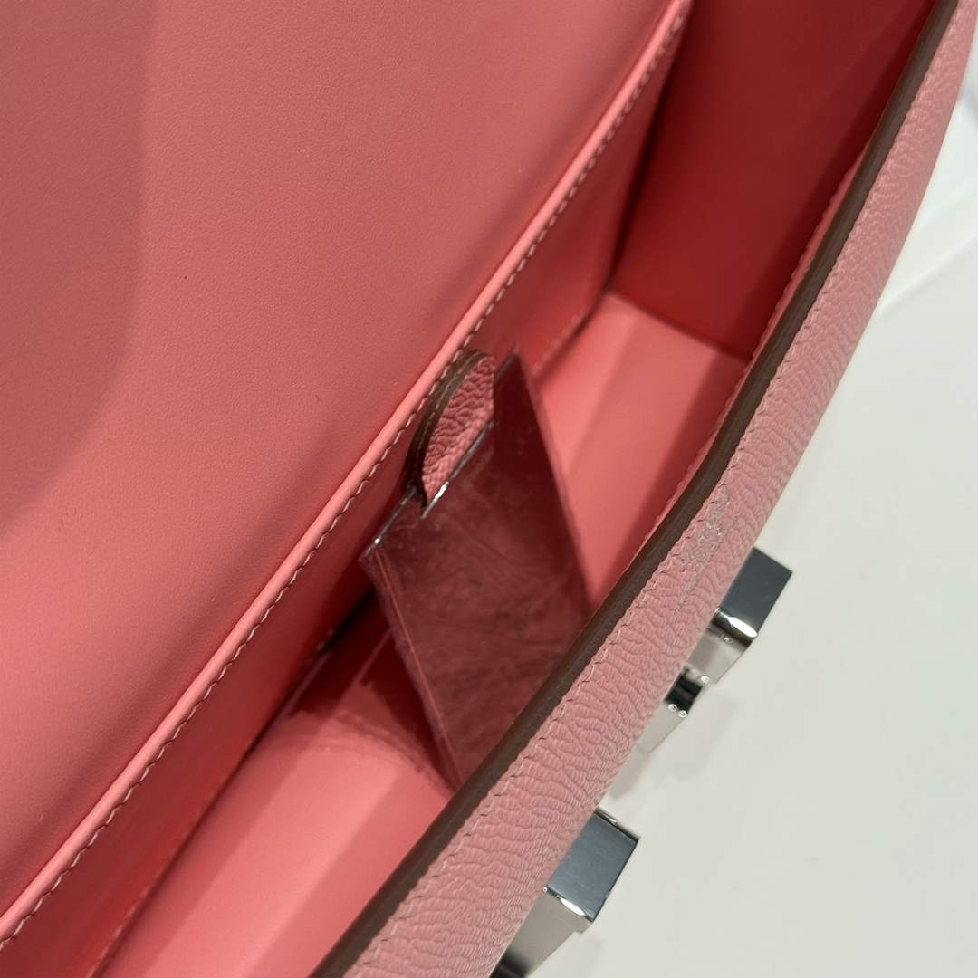 Hermes Constance Box Epsom Leather Pink Silver H082683