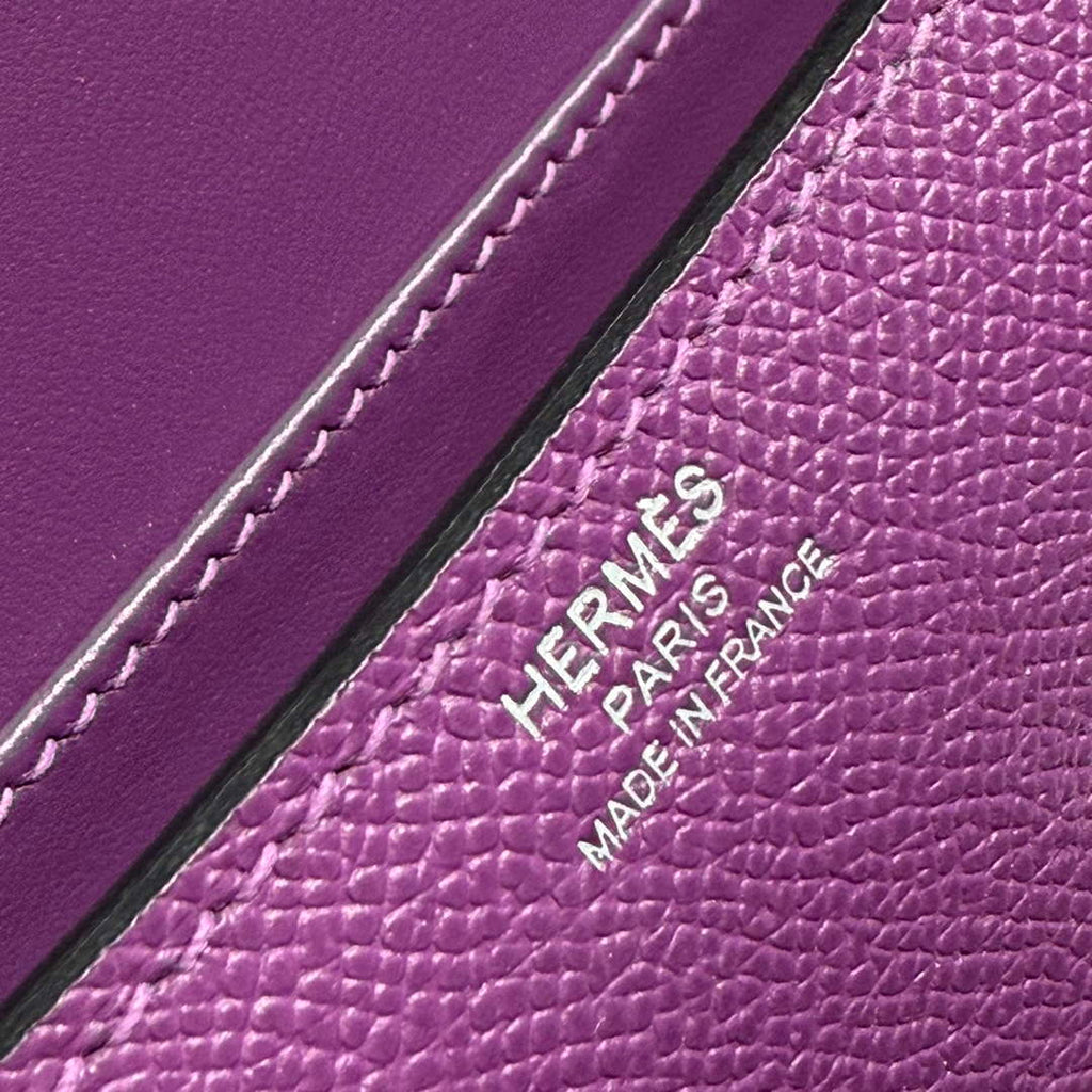 Hermes Constance Box Epsom Leather Purple Silver H082686