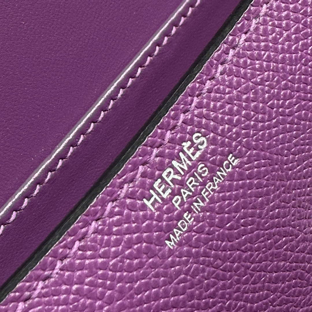 Hermes Constance Box Epsom Leather Purple Silver H082686