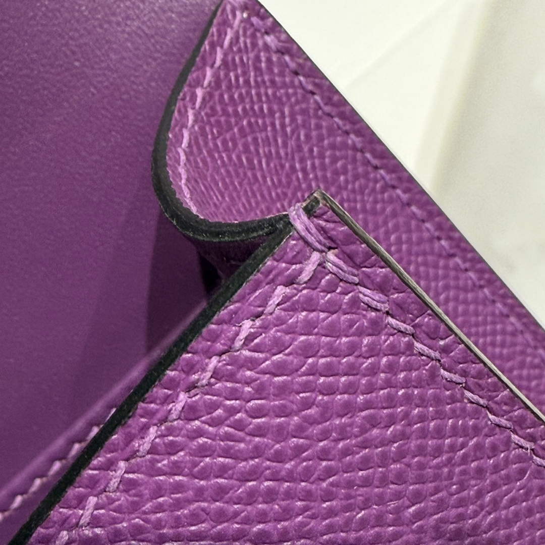 Hermes Constance Box Epsom Leather Purple Silver H082686