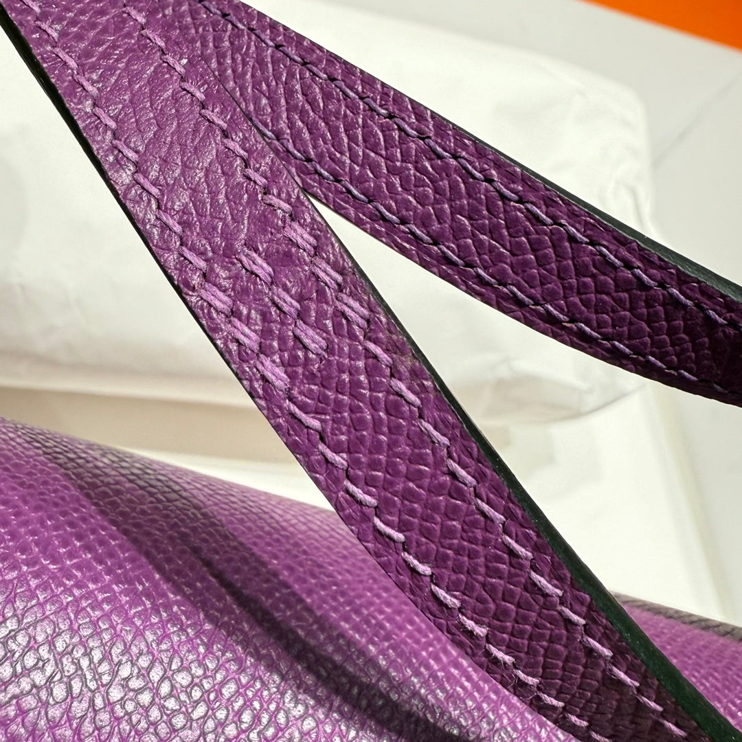 Hermes Constance Box Epsom Leather Purple Silver H082686