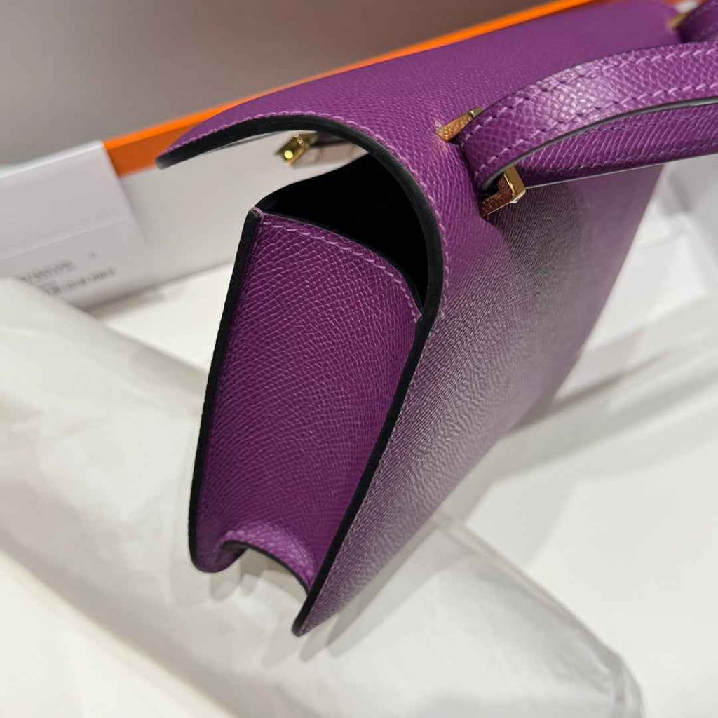 Hermes Constance Box Epsom Leather Purple Gold H082685