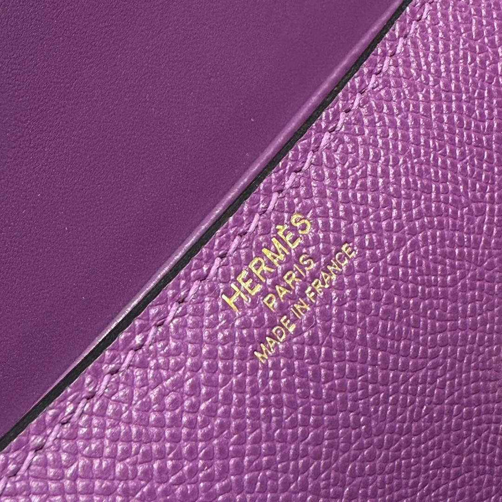 Hermes Constance Box Epsom Leather Purple Gold H082685