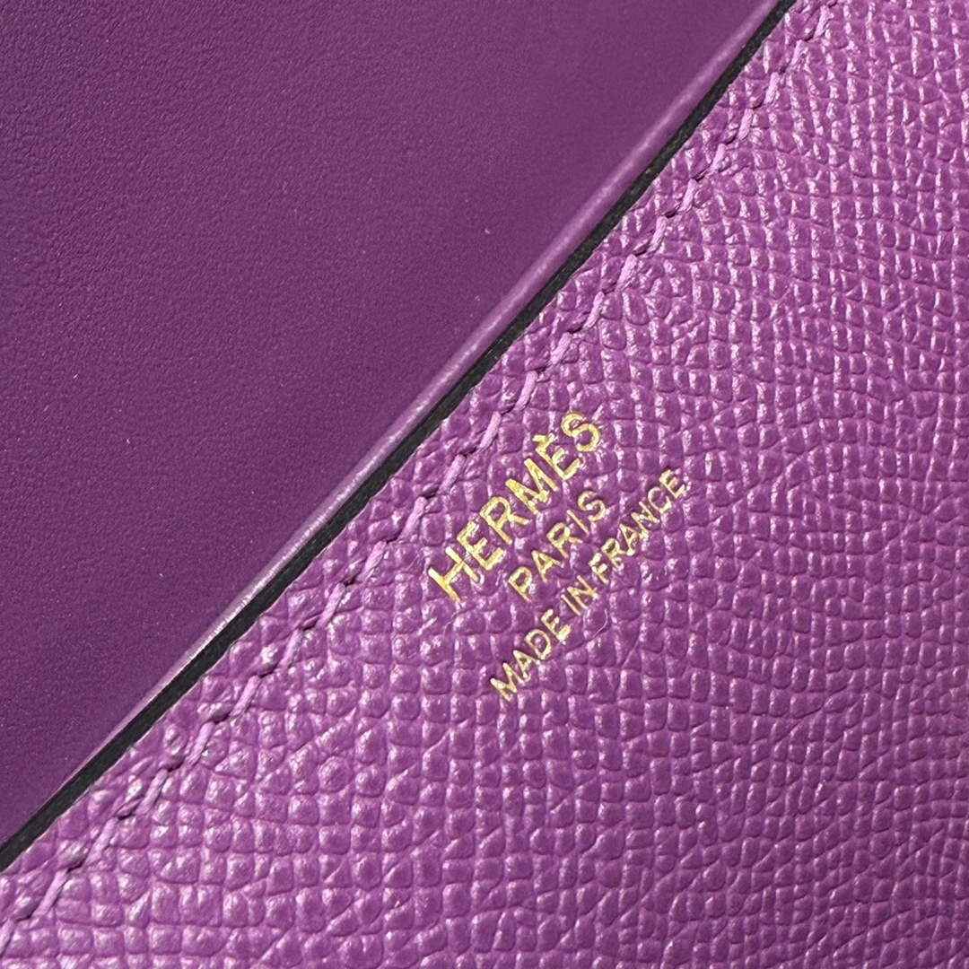 Hermes Constance Box Epsom Leather Purple Gold H082685