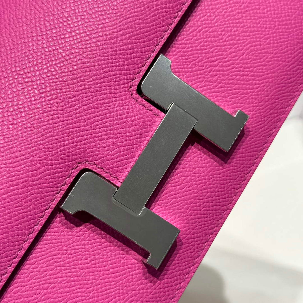 Hermes Constance Box Epsom Leather Plum Silver H082687