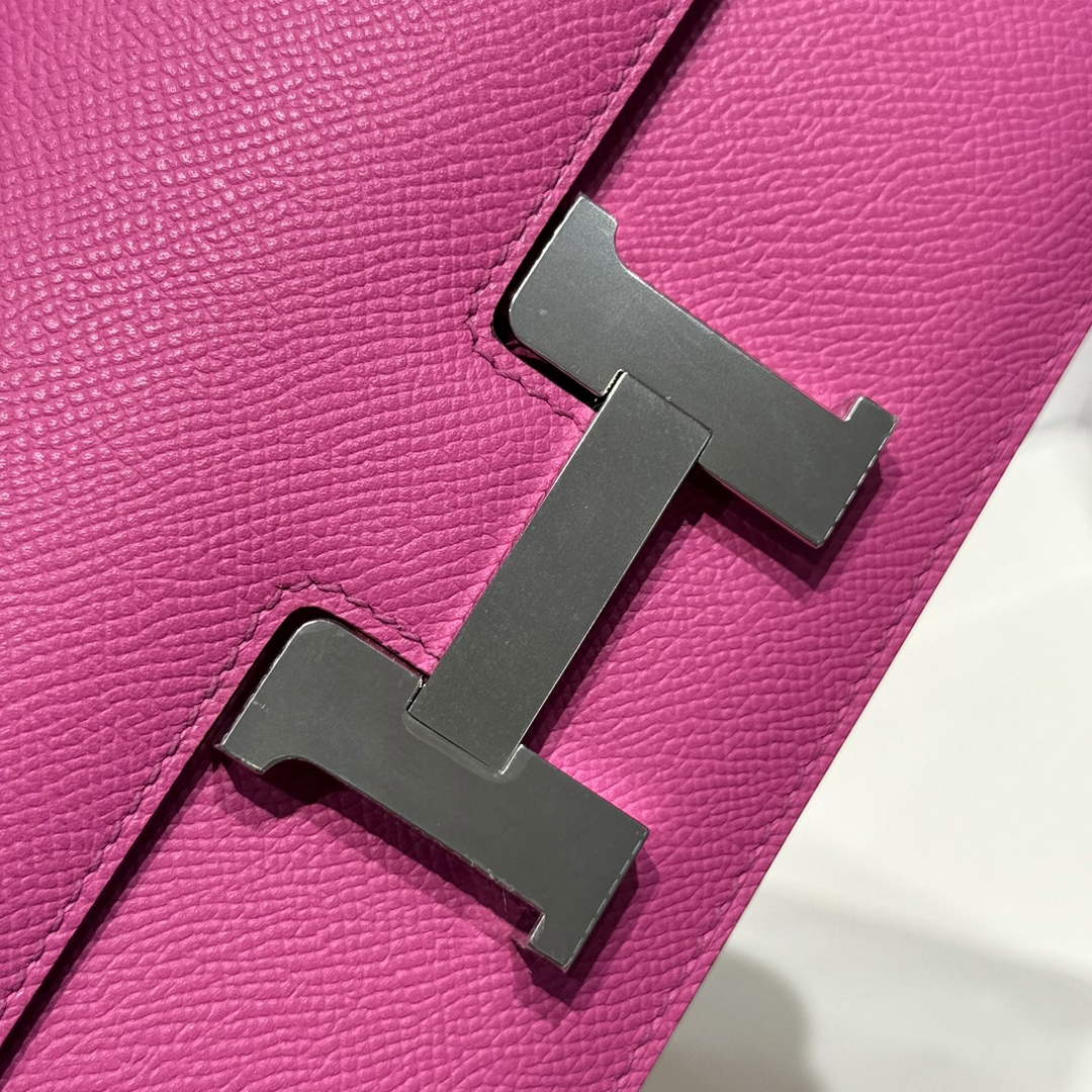 Hermes Constance Box Epsom Leather Plum Silver H082687