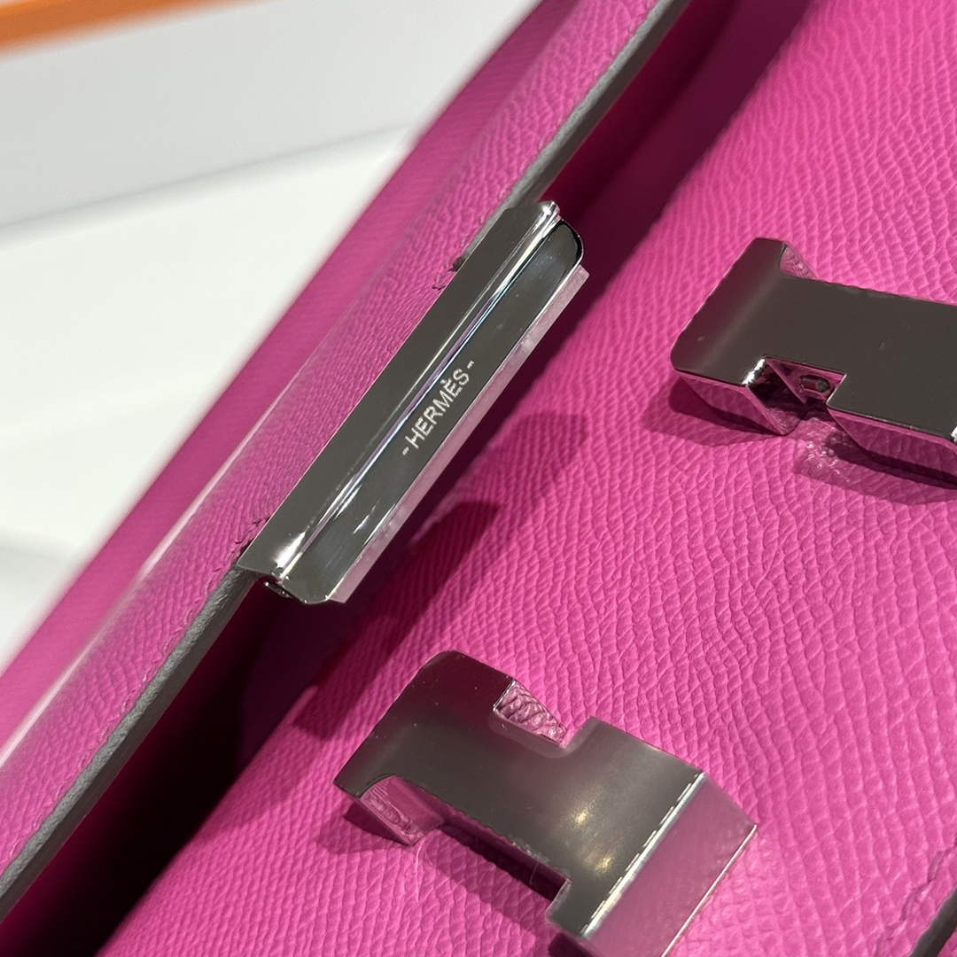 Hermes Constance Box Epsom Leather Plum Silver H082687