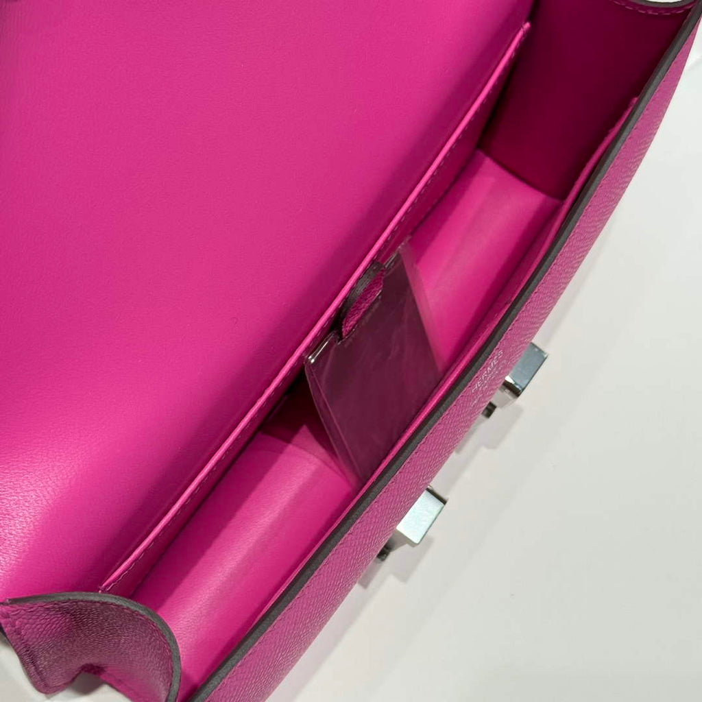 Hermes Constance Box Epsom Leather Plum Silver H082687