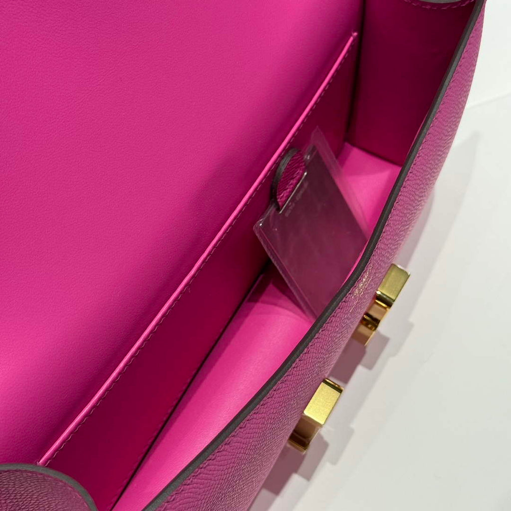 Hermes Constance Box Epsom Leather Plum Gold H082688