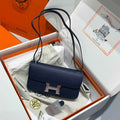 Hermes Constance Box Epsom Leather Navy Blue Silver H082690