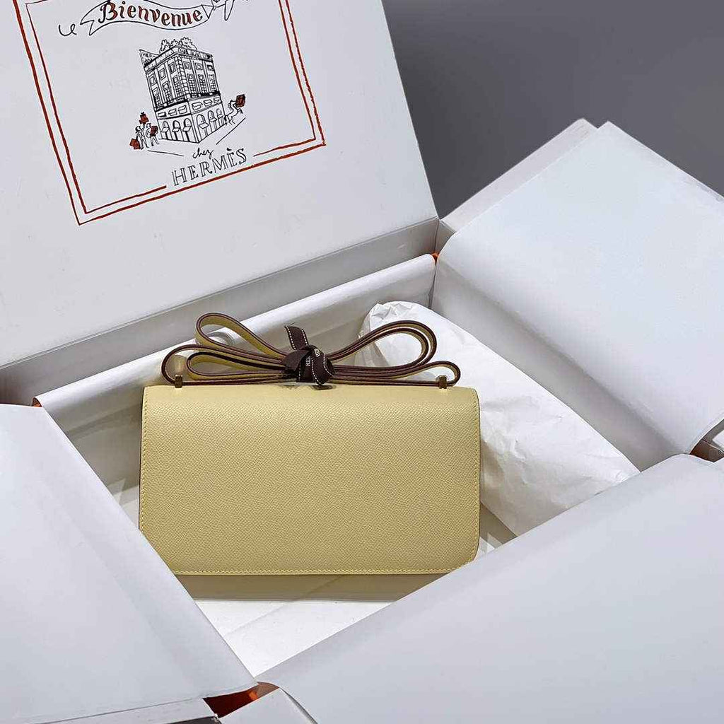 Hermes Constance Box Epsom Leather Yellow Silver H082761