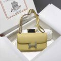 Hermes Constance Box Epsom Leather Yellow Silver H082761