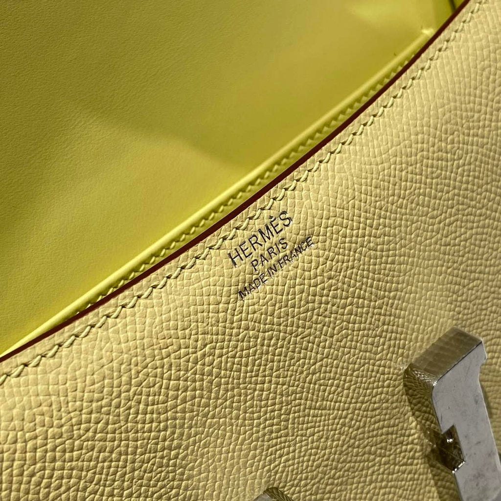 Hermes Constance Box Epsom Leather Yellow Silver H082761