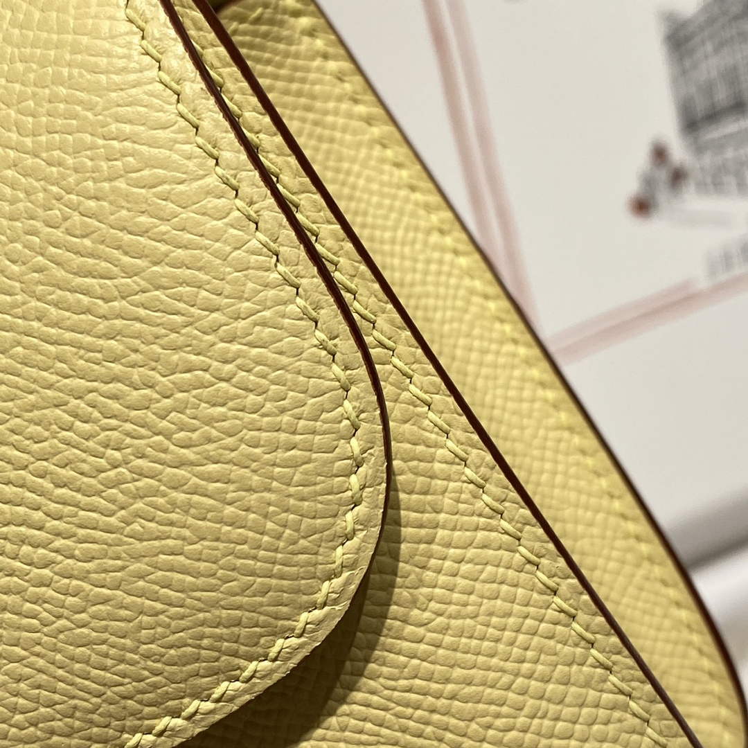 Hermes Constance Box Epsom Leather Yellow Silver H082761