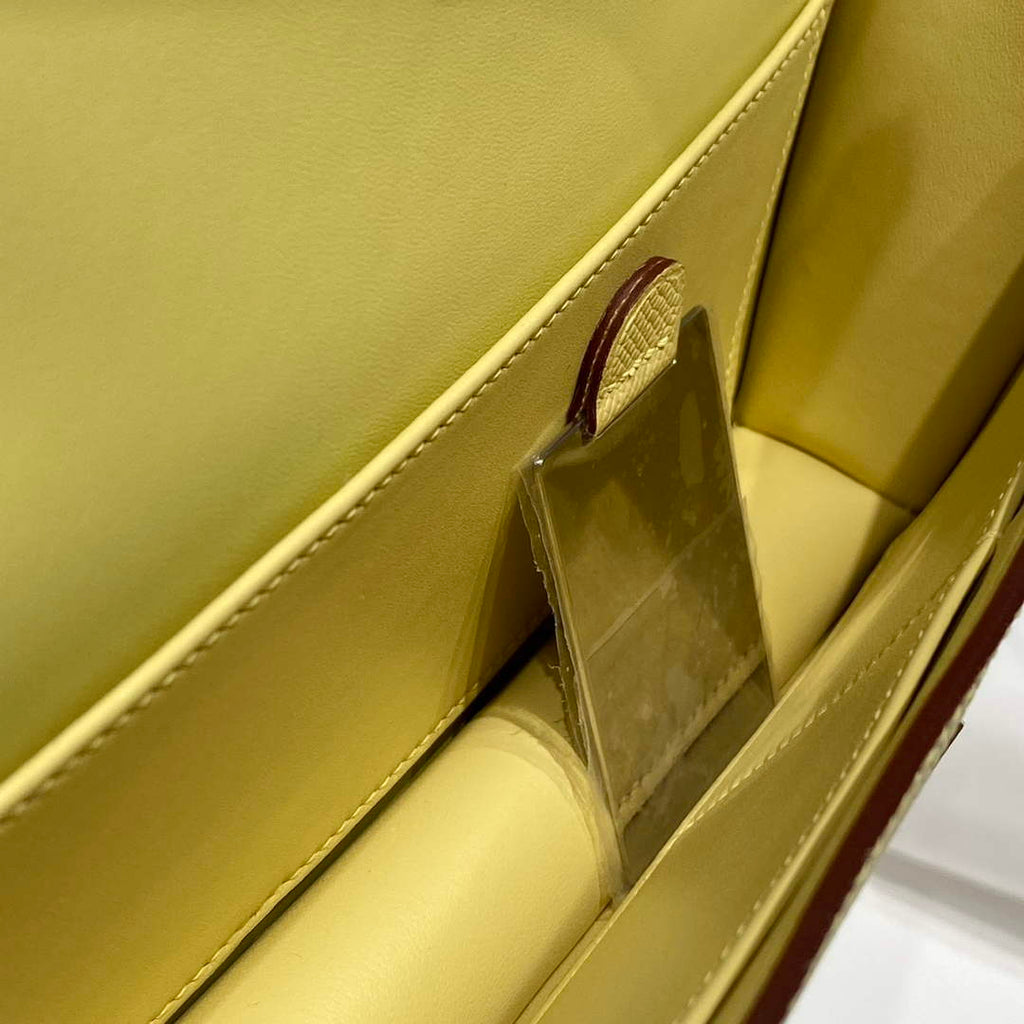 Hermes Constance Box Epsom Leather Yellow Silver H082761