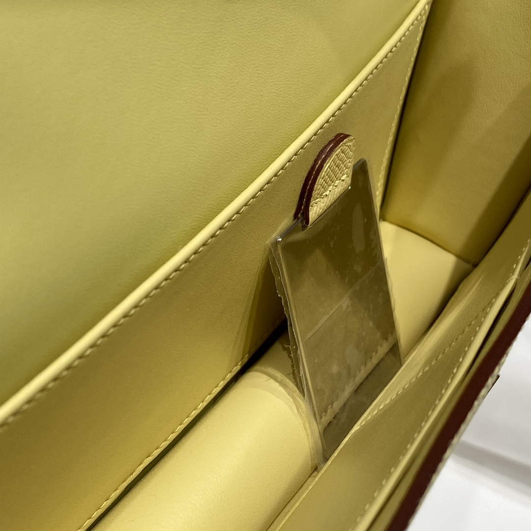 Hermes Constance Box Epsom Leather Yellow Silver H082761