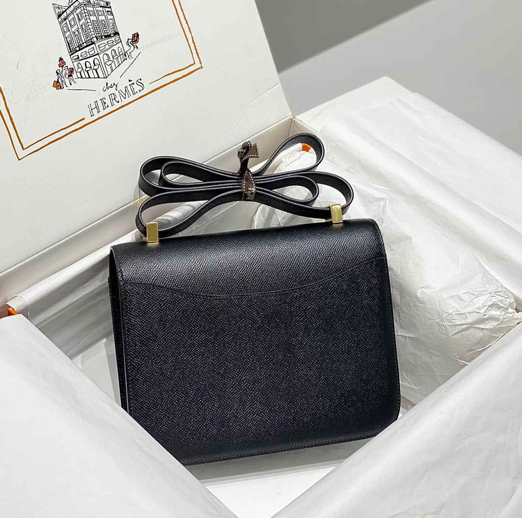 Hermes Constance 23 Box Epsom Leather Black Gold H082801