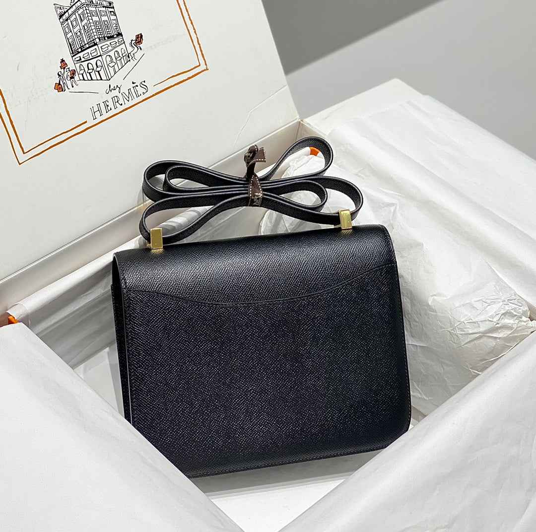 Hermes Constance 23 Box Epsom Leather Black Gold H082801