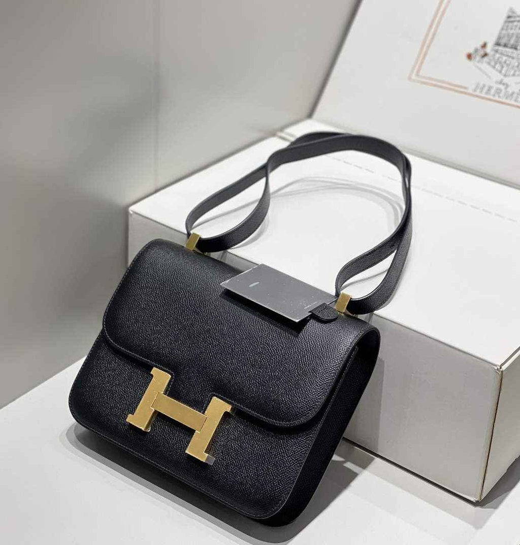 Hermes Constance 23 Box Epsom Leather Black Gold H082801