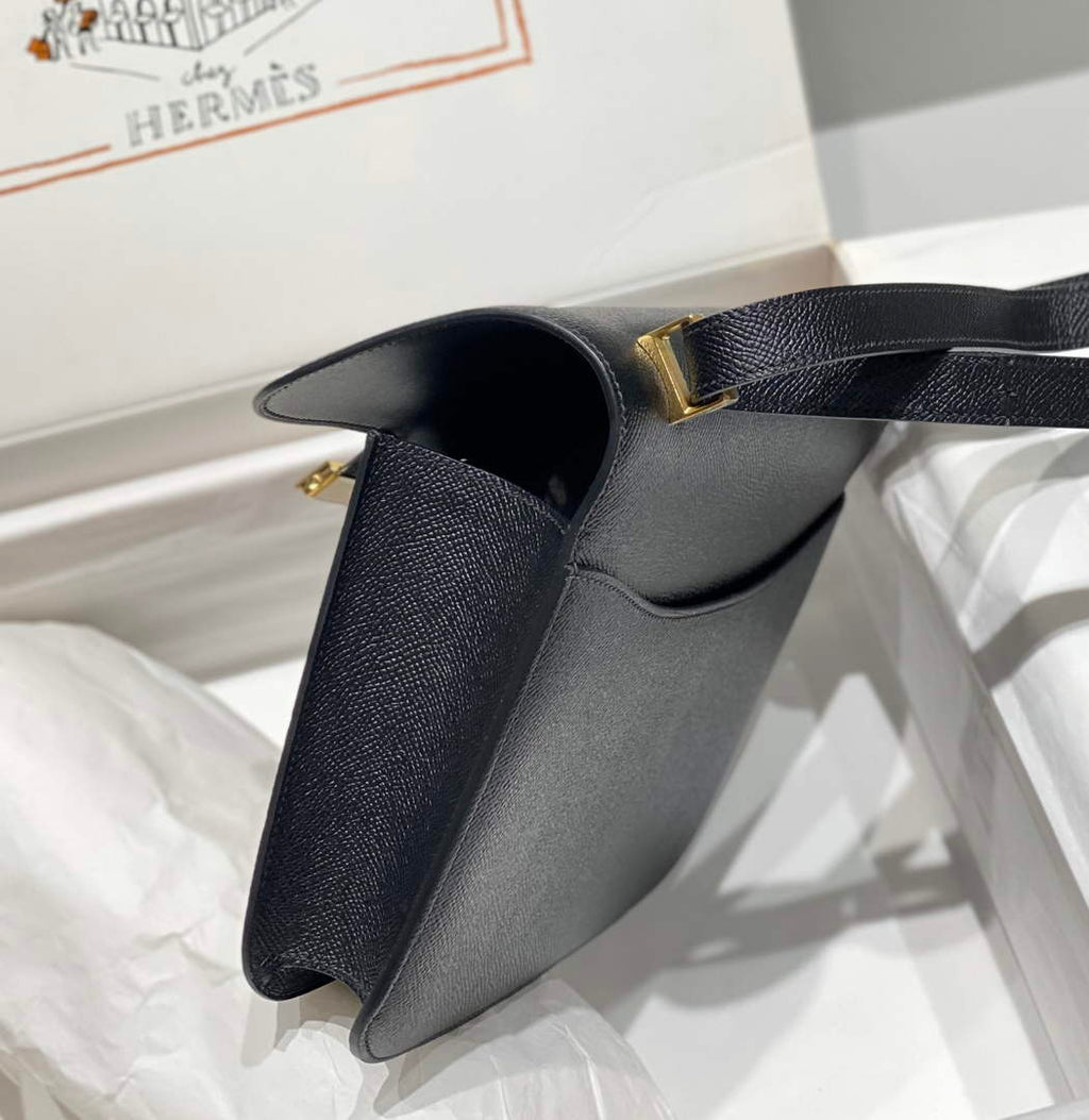 Hermes Constance 23 Box Epsom Leather Black Gold H082801