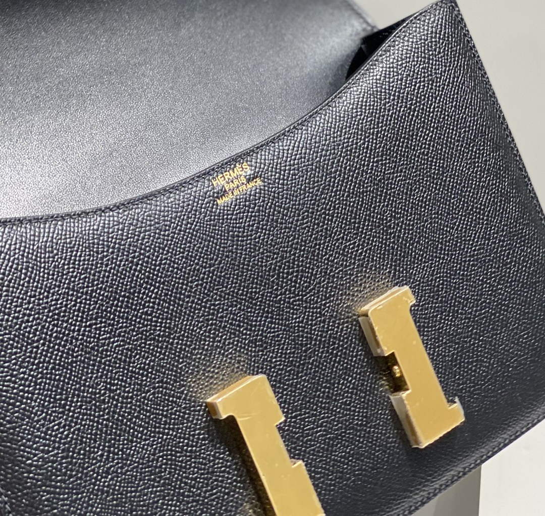 Hermes Constance 23 Box Epsom Leather Black Gold H082801