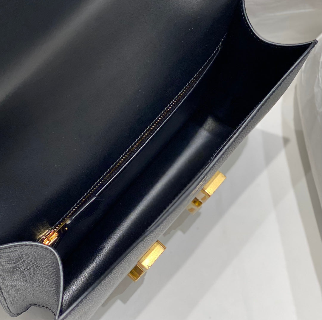 Hermes Constance 23 Box Epsom Leather Black Gold H082801
