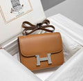 Hermes Constance 23 Box Epsom Leather Brown Silver H082811