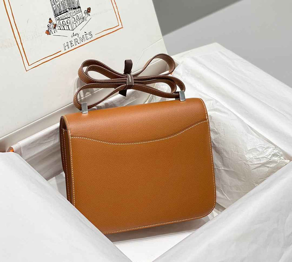 Hermes Constance 23 Box Epsom Leather Brown Silver H082811