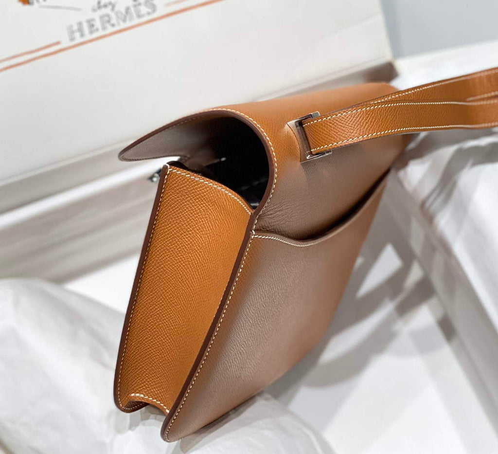 Hermes Constance 23 Box Epsom Leather Brown Silver H082811