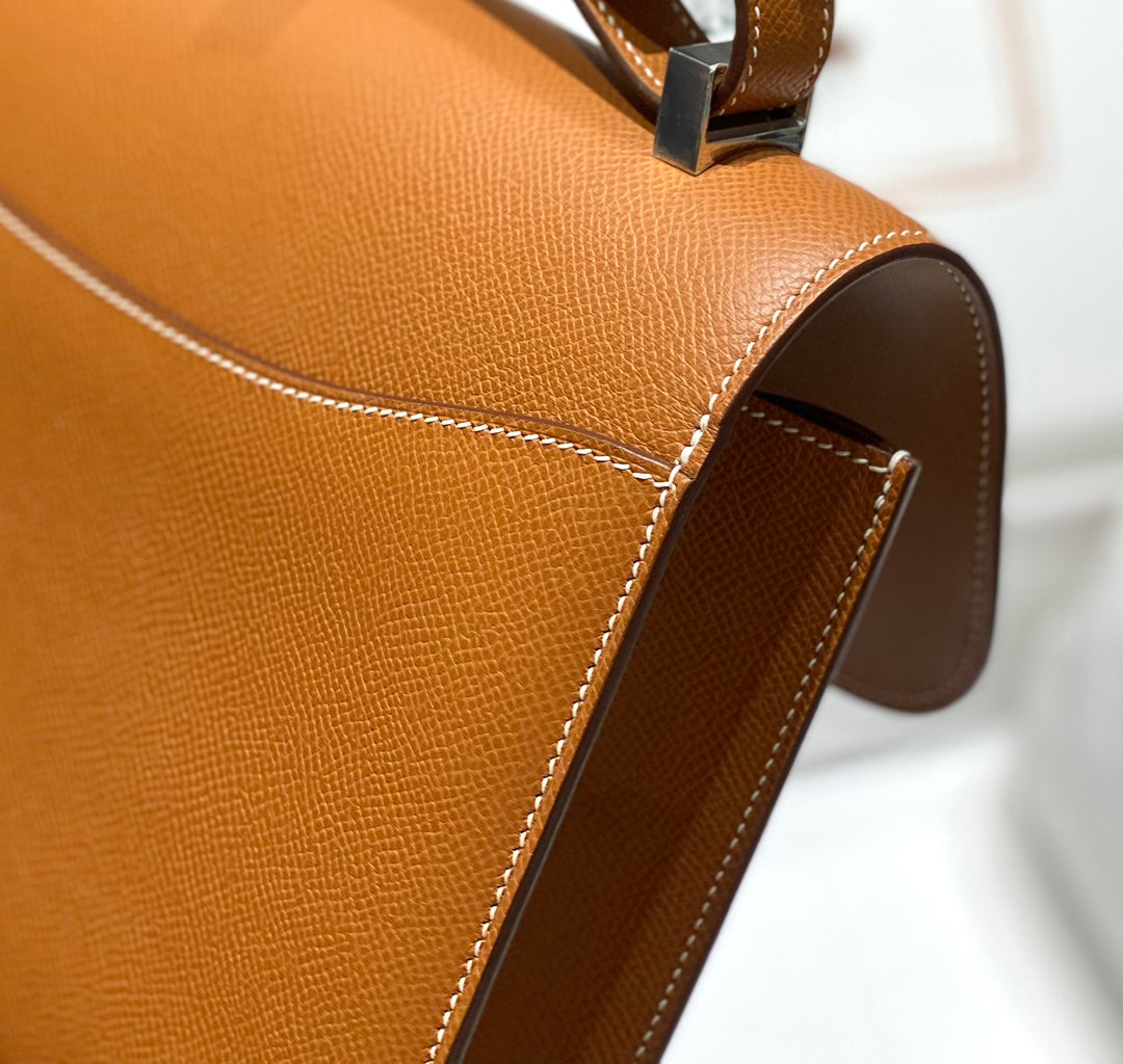 Hermes Constance 23 Box Epsom Leather Brown Silver H082811