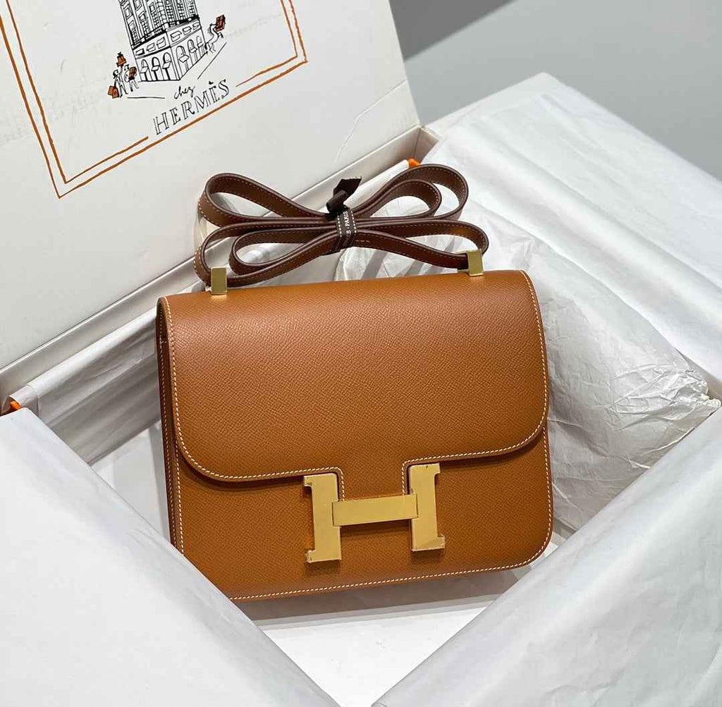 Hermes Constance 23 Box Epsom Leather Brown Gold H082810