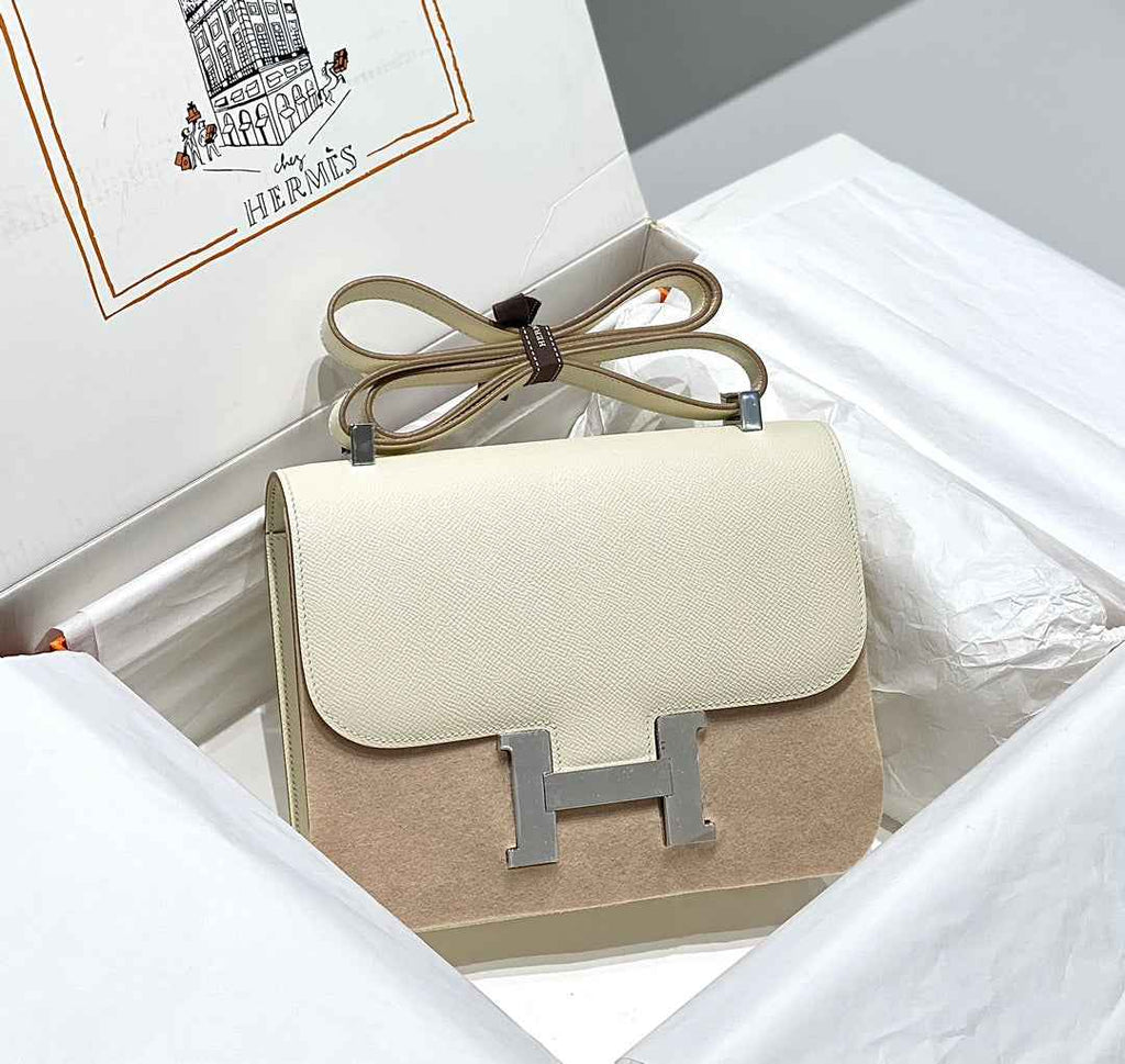 Hermes Constance 23 Box Epsom Leather Beige Silver H082808