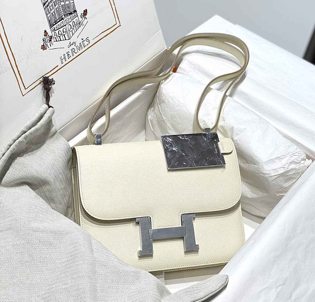 Hermes Constance 23 Box Epsom Leather Beige Silver H082808