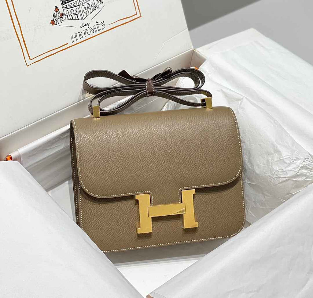 Hermes Constance 23 Box Epsom Leather Gray Gold H082806