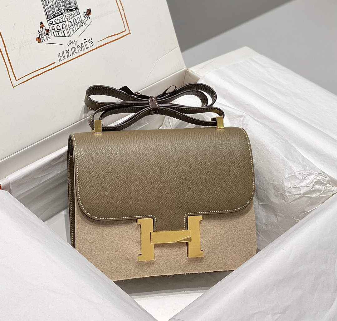 Hermes Constance 23 Box Epsom Leather Gray Gold H082806