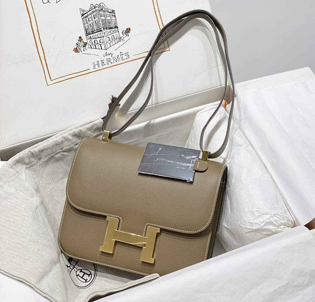 Hermes Constance 23 Box Epsom Leather Gray Gold H082806