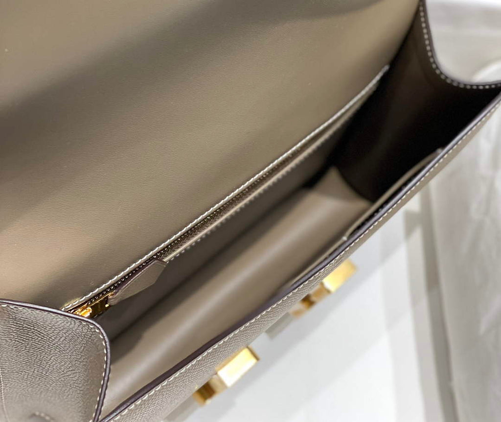 Hermes Constance 23 Box Epsom Leather Gray Gold H082806