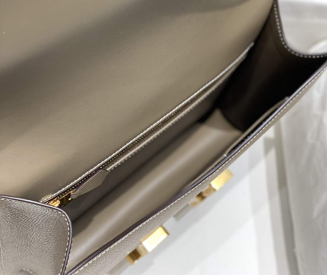 Hermes Constance 23 Box Epsom Leather Gray Gold H082806