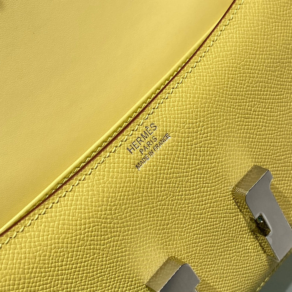 Hermes Constance Box Epsom Leather Lemon Yellow Silver H082762