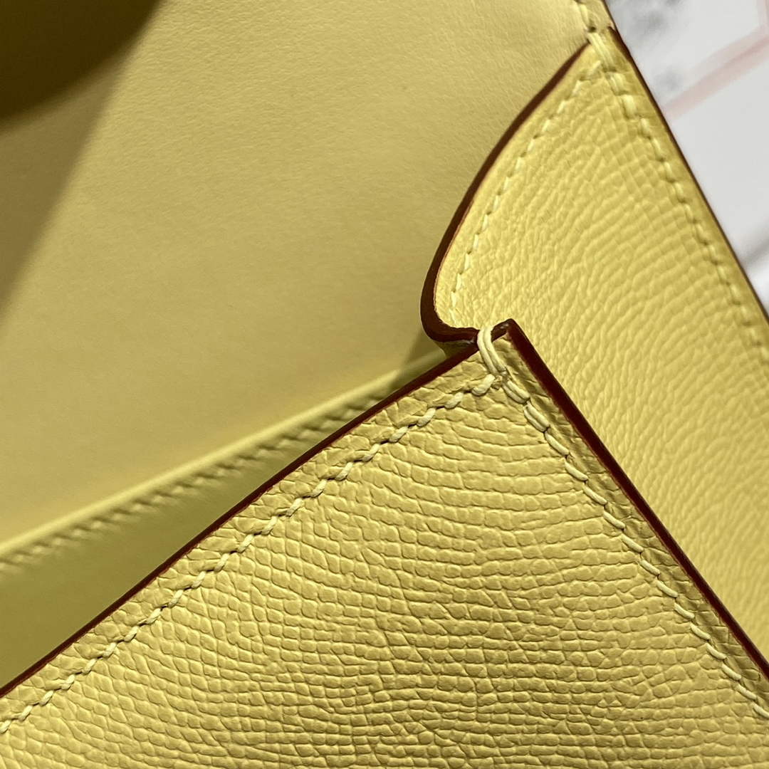 Hermes Constance Box Epsom Leather Lemon Yellow Silver H082762