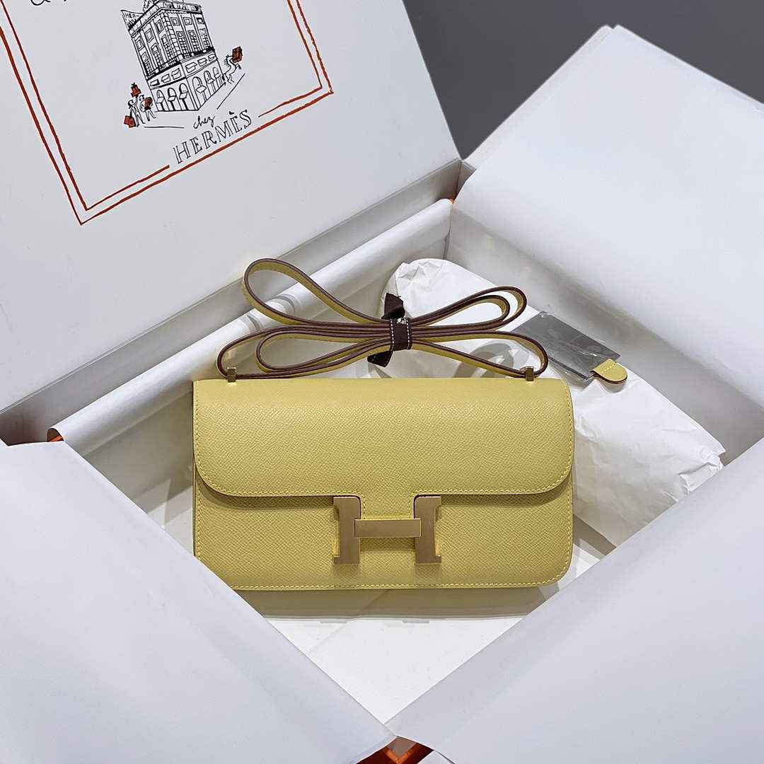 Hermes Constance Box Epsom Leather Lemon Yellow Gold H082763