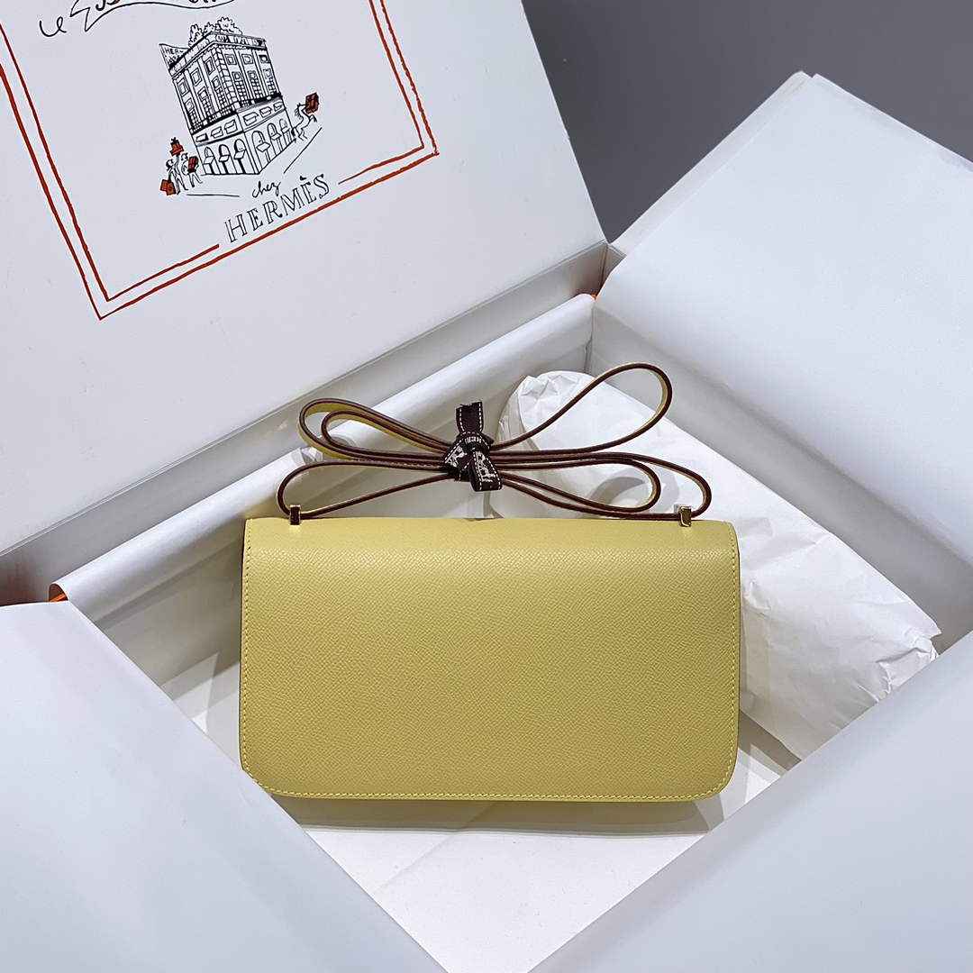 Hermes Constance Box Epsom Leather Lemon Yellow Gold H082763