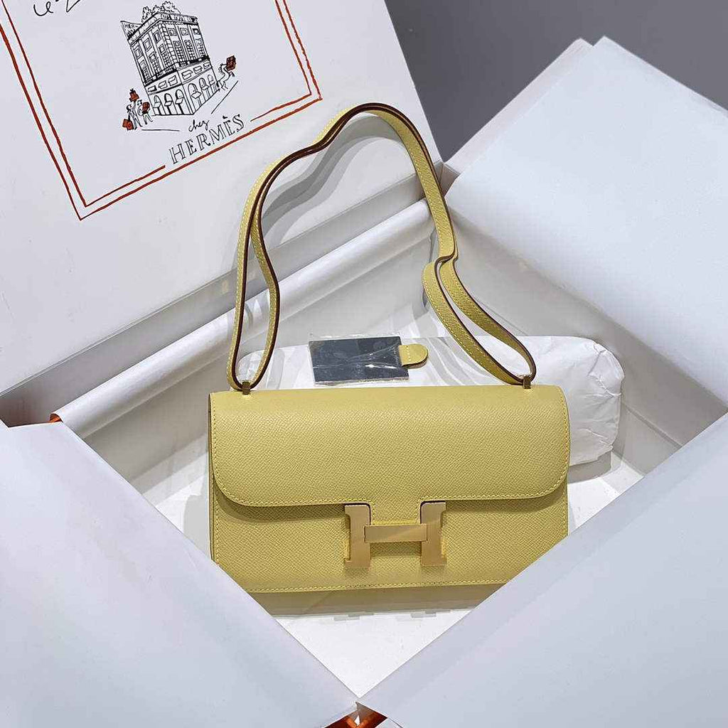 Hermes Constance Box Epsom Leather Lemon Yellow Gold H082763